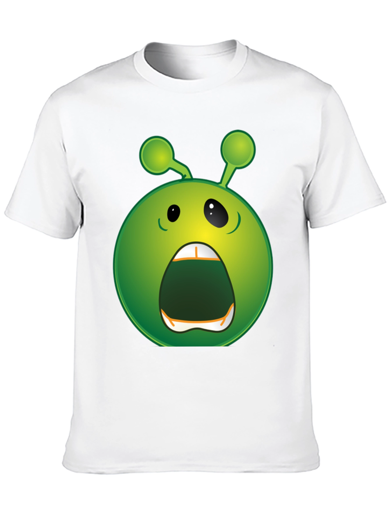 Funny Alien Emoji Graphic Black T-Shirt