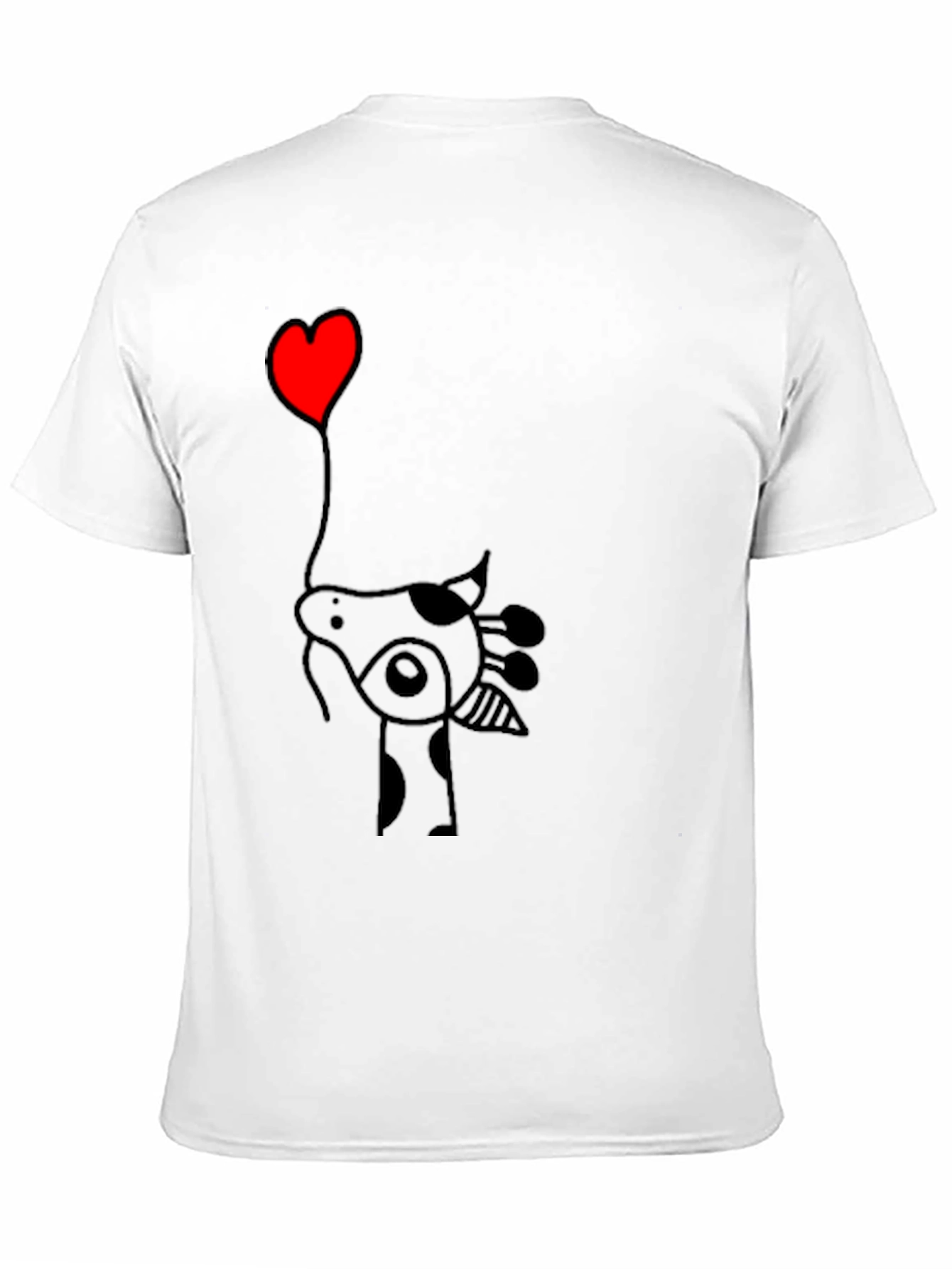 Giraffe Heart Balloon T-Shirt - Black