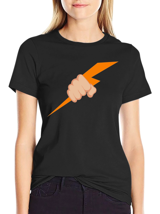 Lightning Bolt Hand Graphic T-Shirt - Cool Design Tee