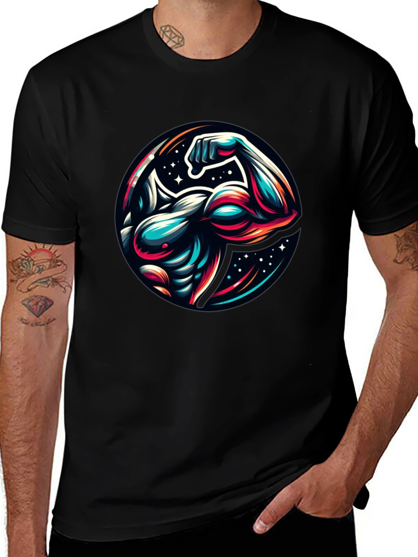 Muscle Graphic Tee - Fitness Gym Style