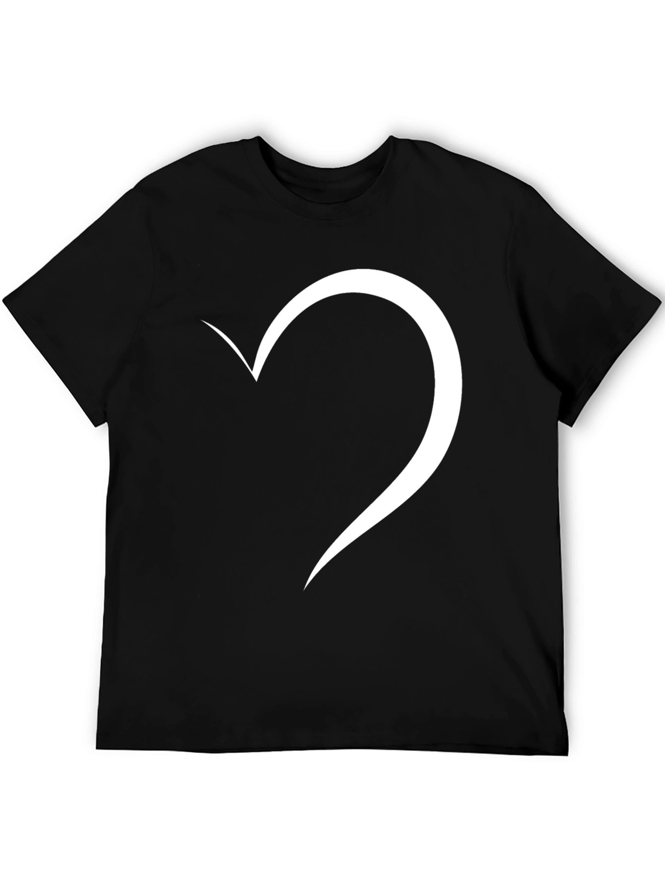 Minimalist Heart Graphic Black T-Shirt
