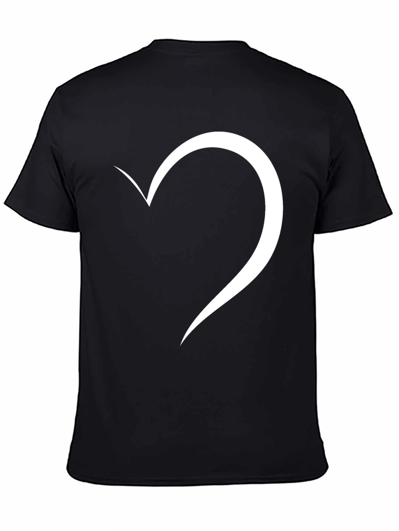Minimalist Heart Graphic Black T-Shirt