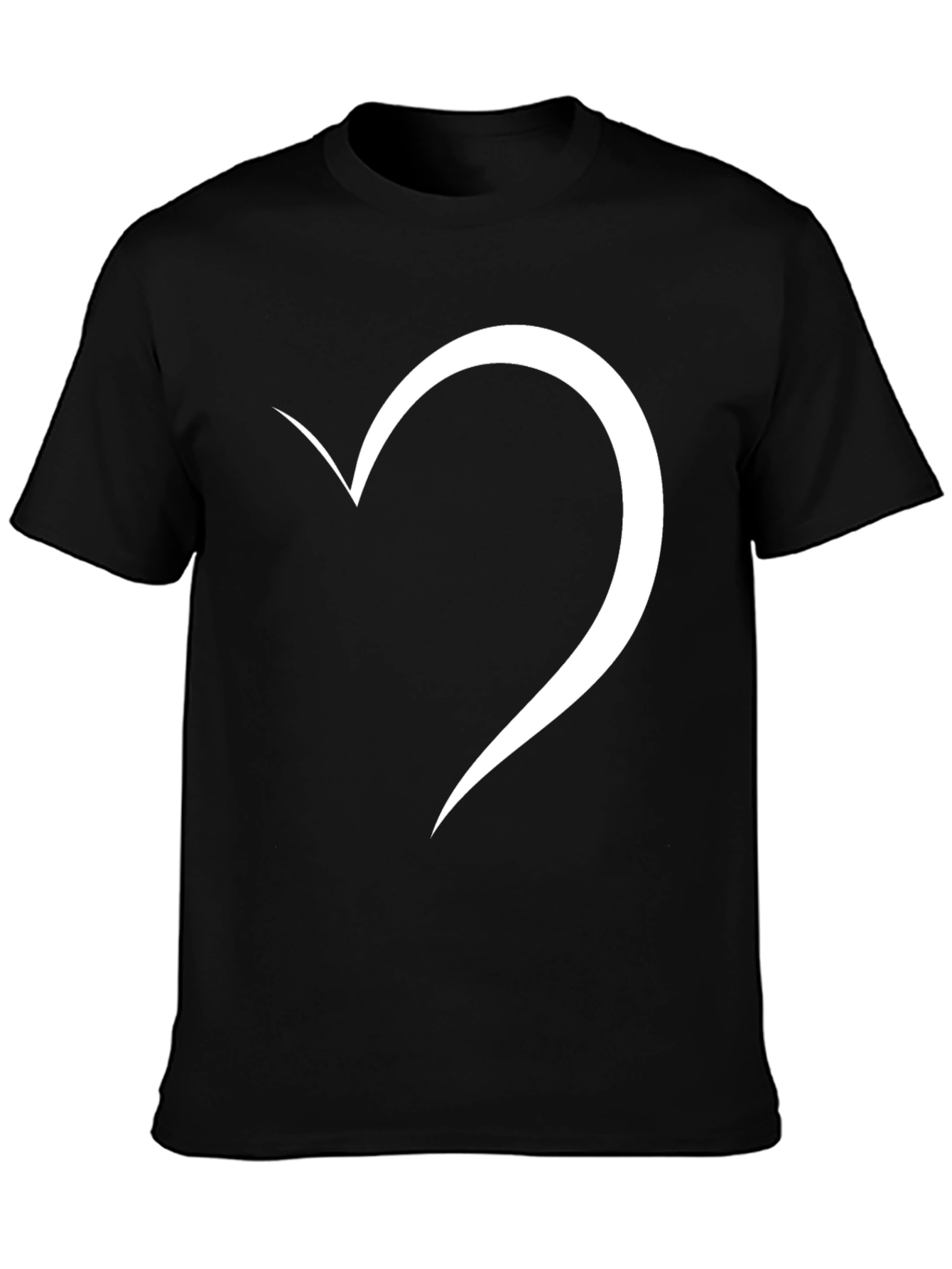 Minimalist Heart Graphic Black T-Shirt