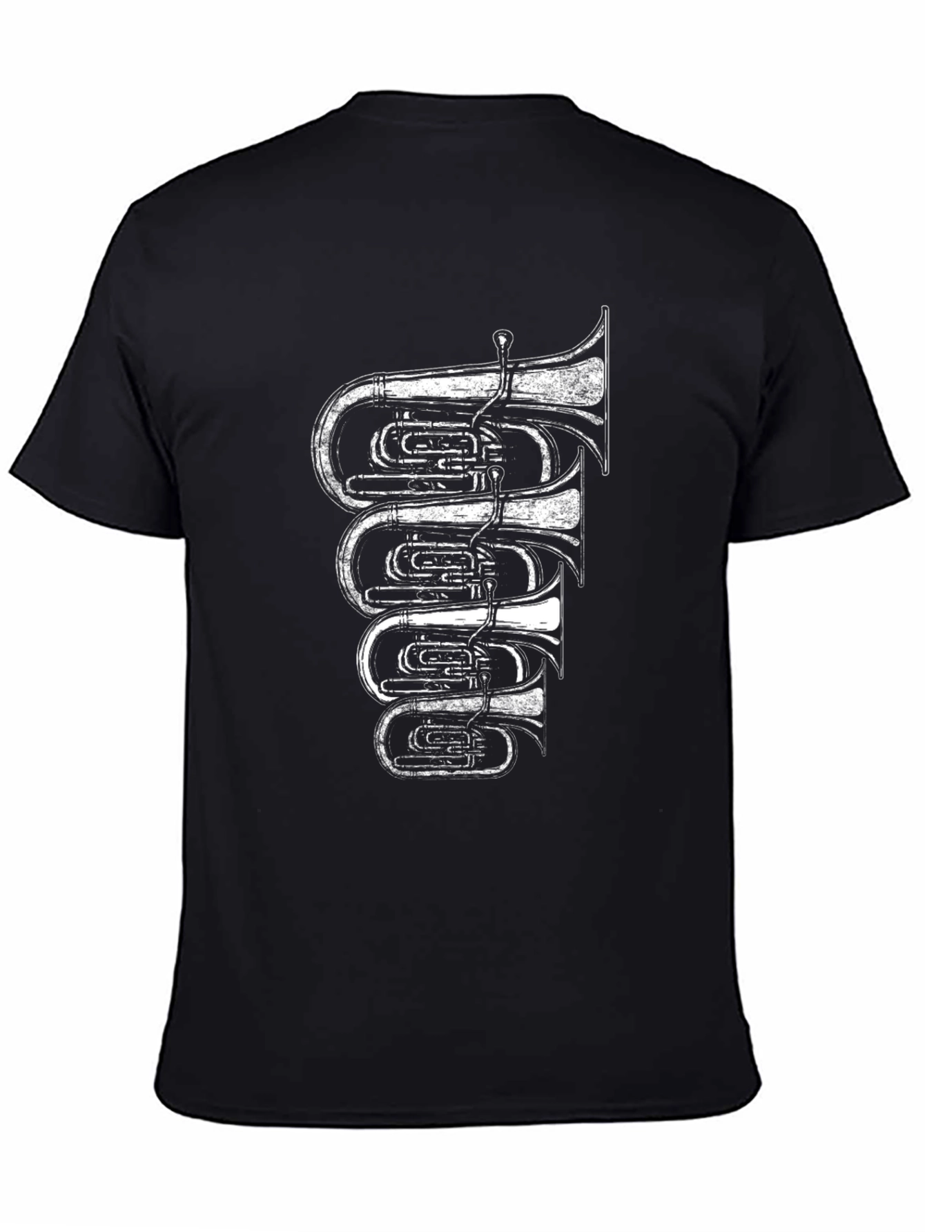 Tuba Graphic Print Black T-Shirt