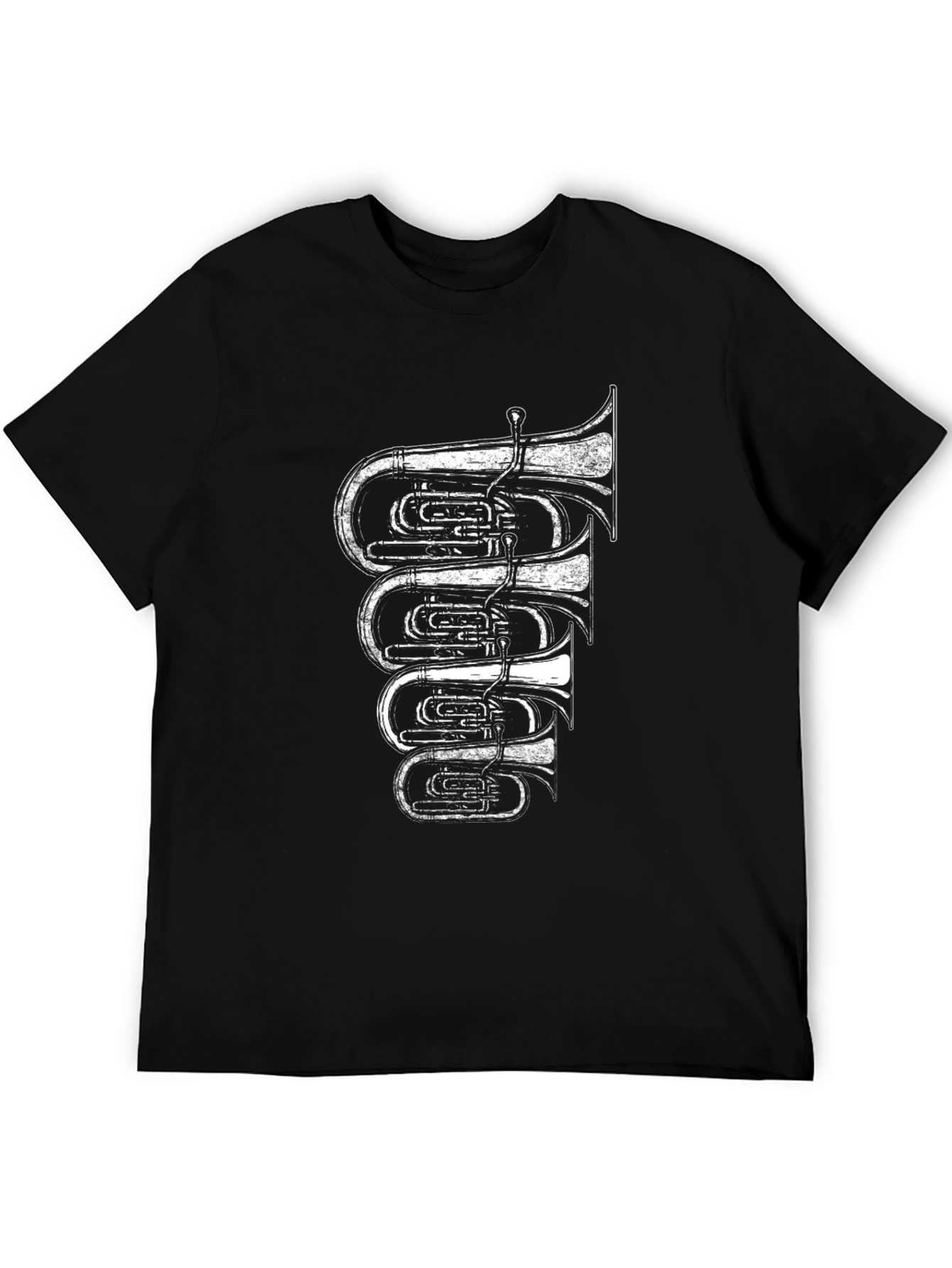 Tuba Graphic Print Black T-Shirt