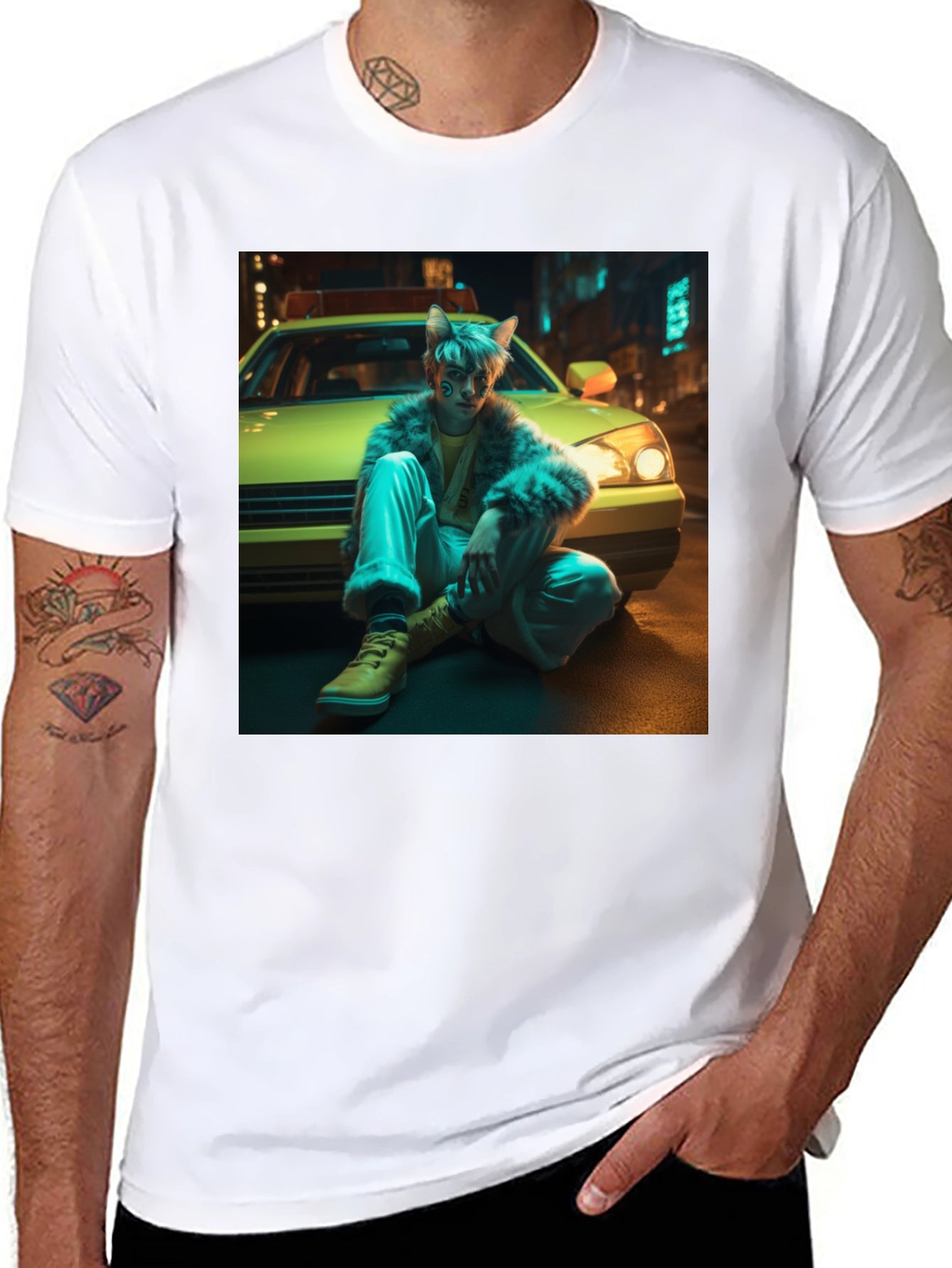 Urban Anime Style Black Graphic Tee