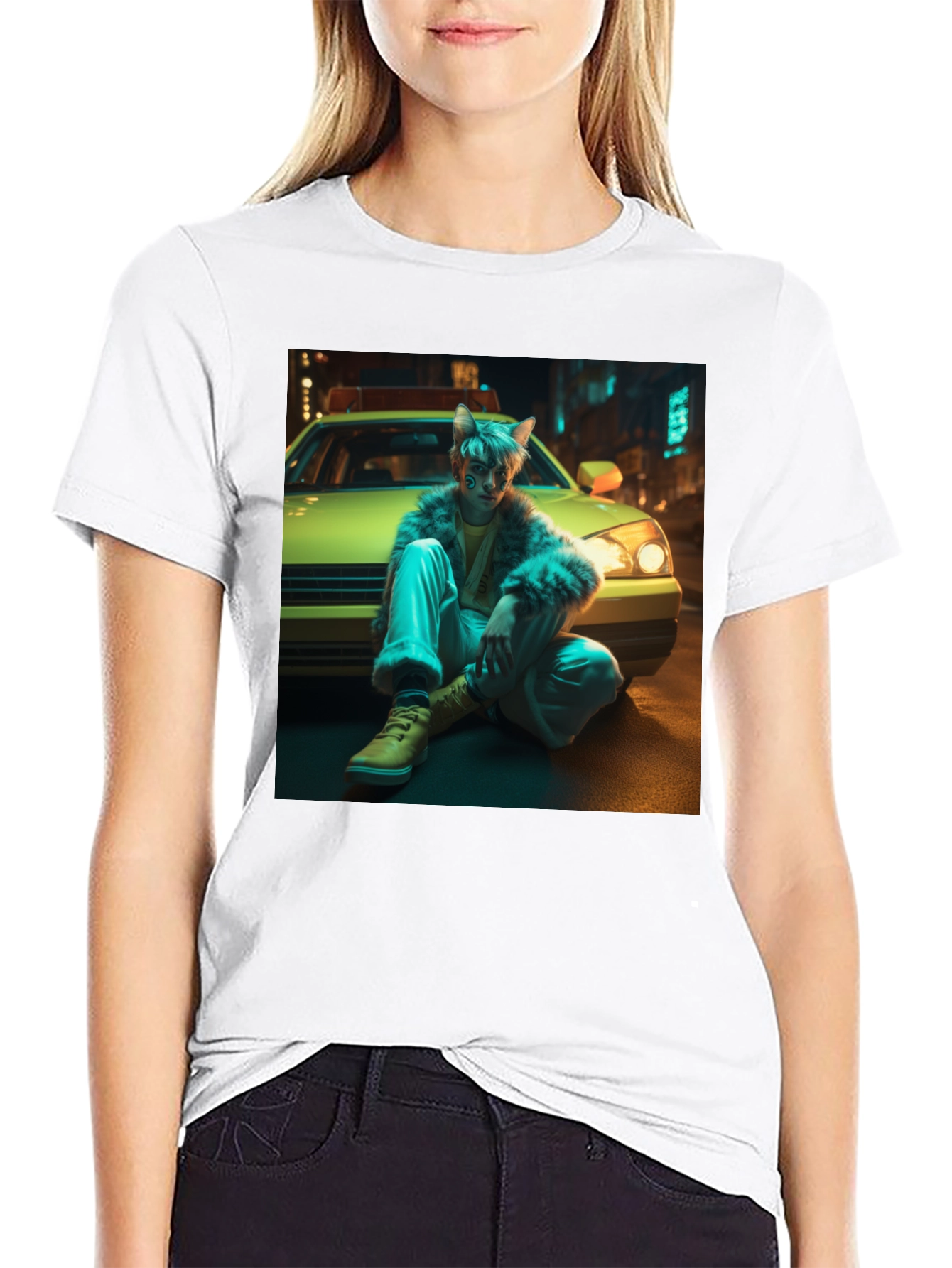 Urban Anime Style Black Graphic Tee