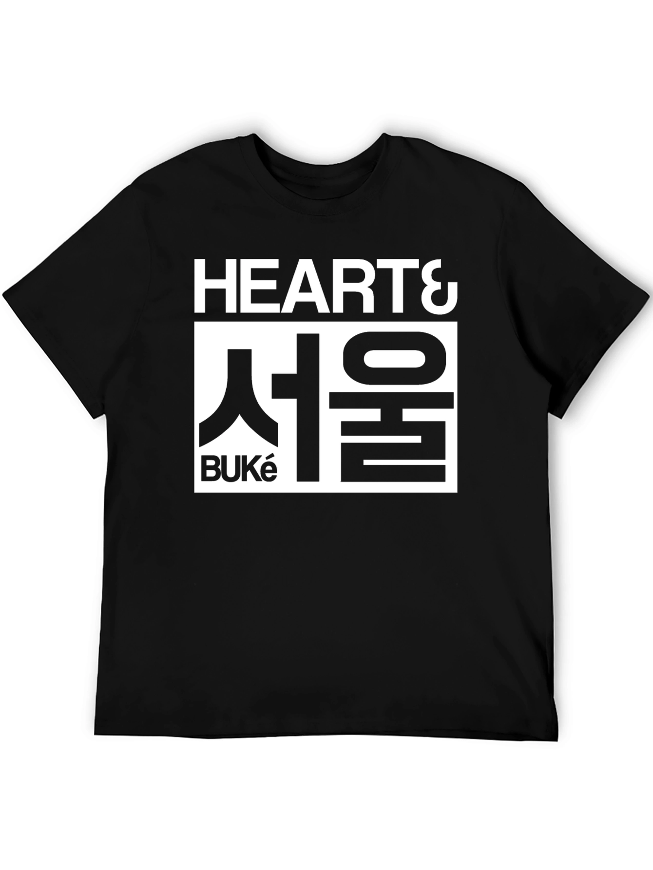 Heart & Seoul Graphic Tee - Black T-Shirt