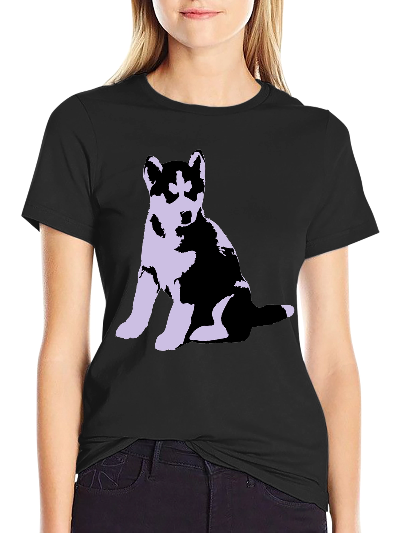 Husky Puppy Graphic Tee - Soft Cotton Blend