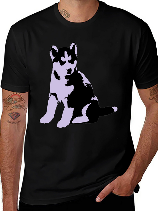 Husky Puppy Graphic Tee - Soft Cotton Blend