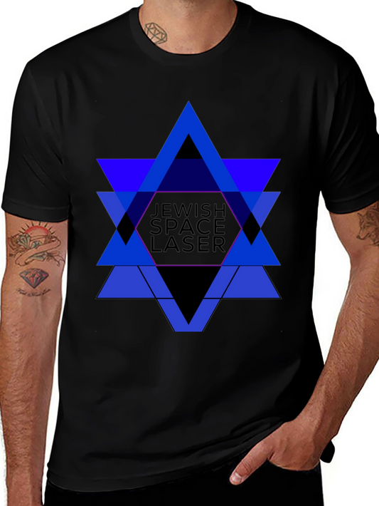 Jewish Space Laser Graphic Tee - Black Cotton Shirt
