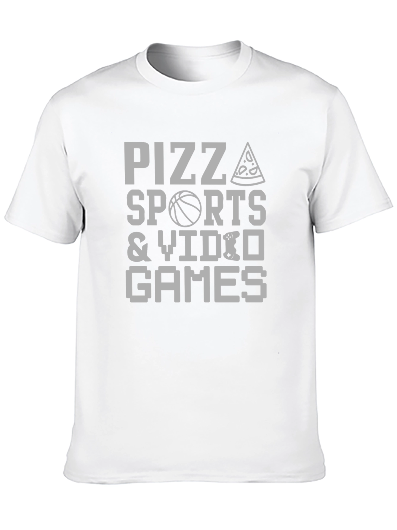Pizza Sports & Video Games Mens Black T-Shirt