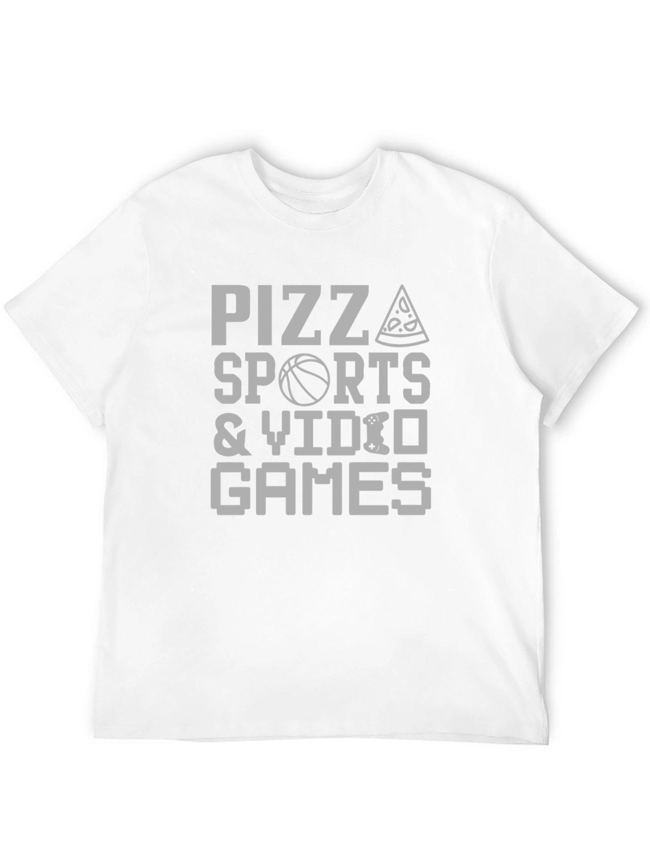 Pizza Sports & Video Games Mens Black T-Shirt