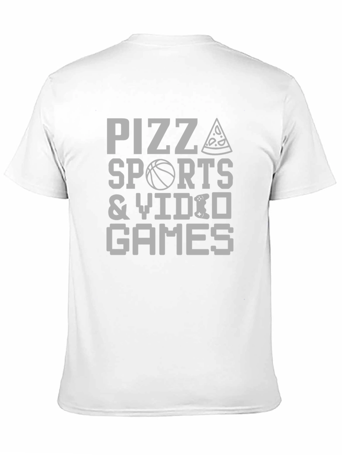Pizza Sports & Video Games Mens Black T-Shirt