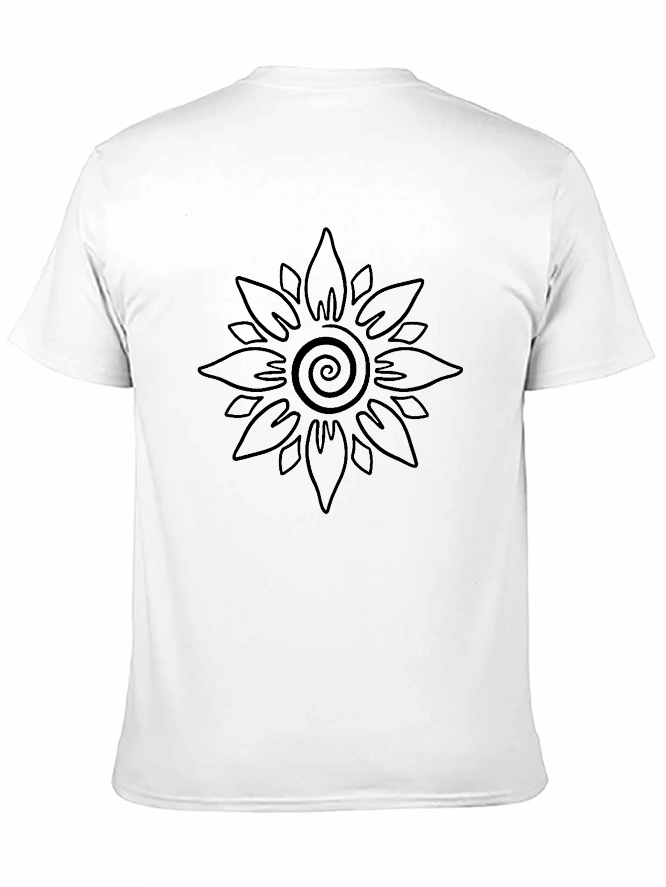 Black T-Shirt with Sun Design