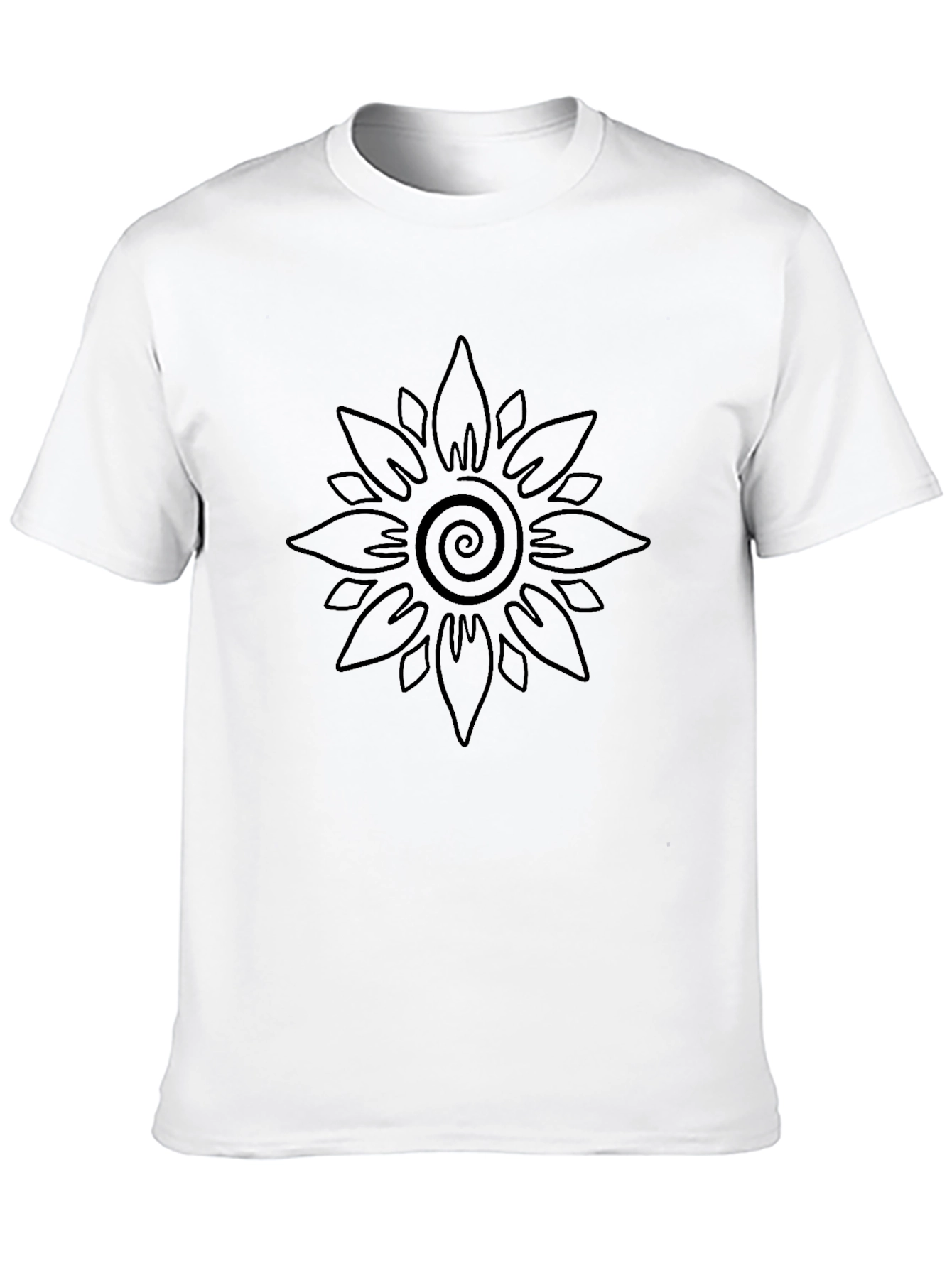 Black T-Shirt with Sun Design