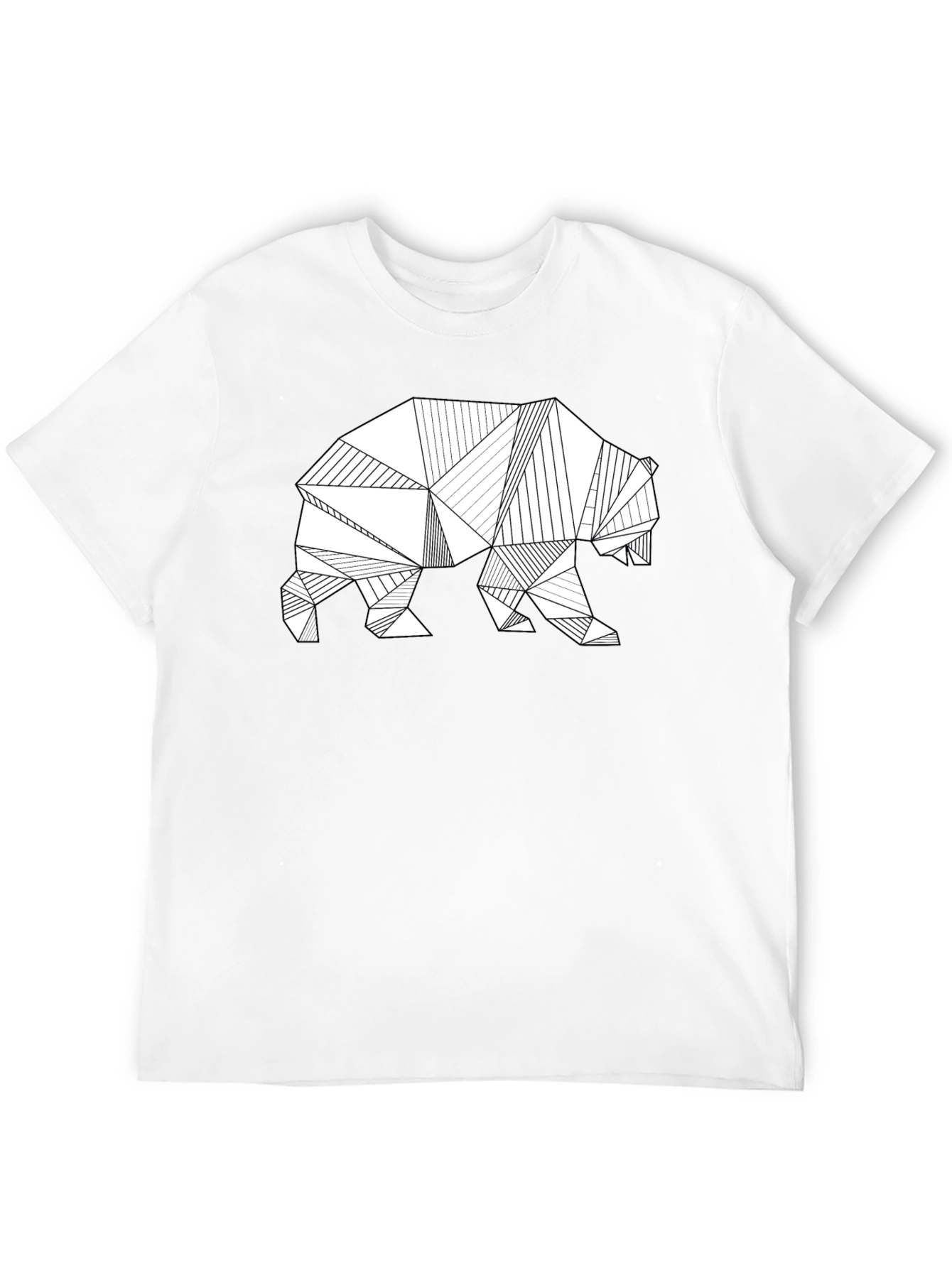 Geometric Bear Graphic T-Shirt - Modern Style
