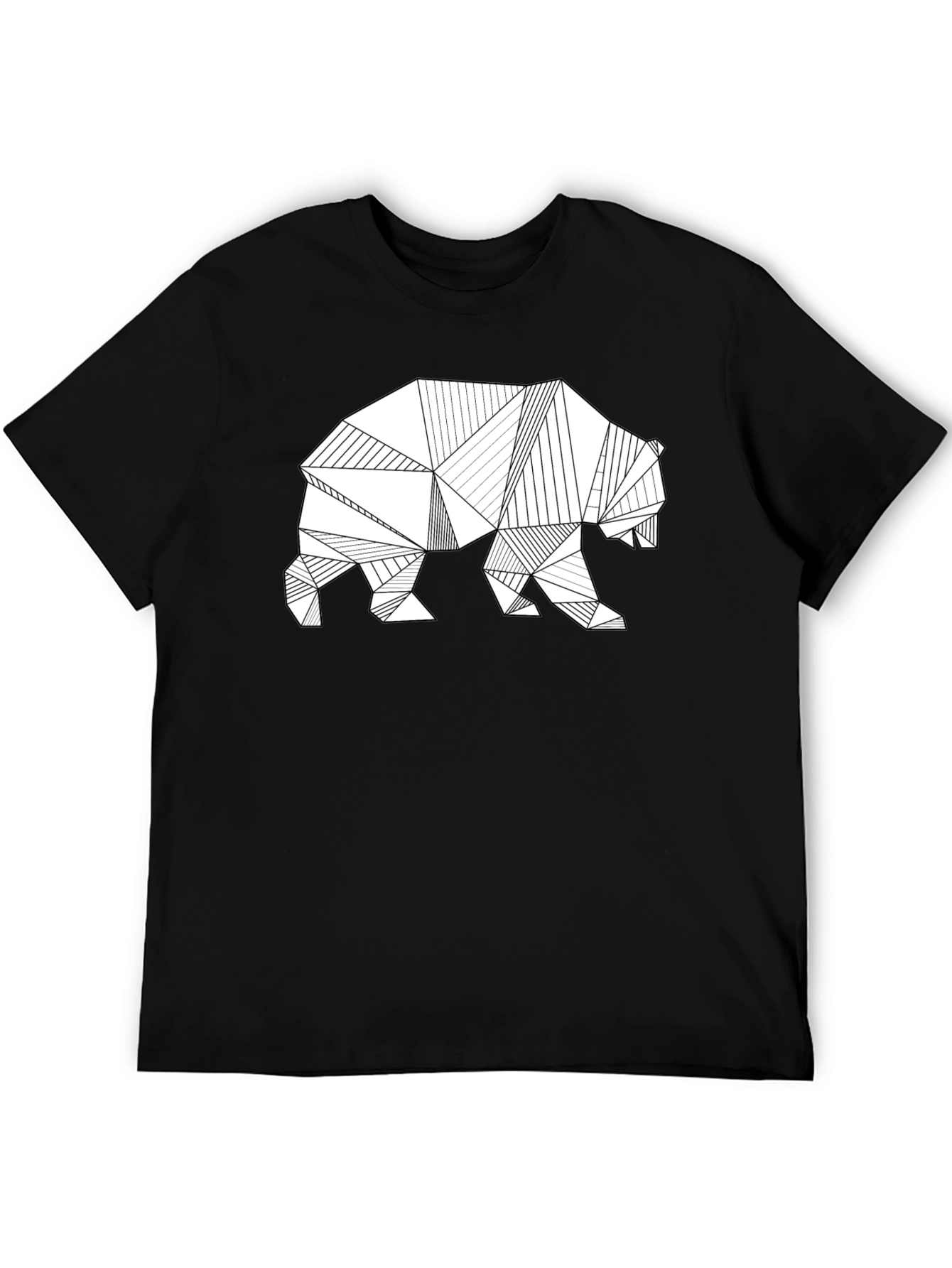 Geometric Bear Graphic T-Shirt - Modern Style