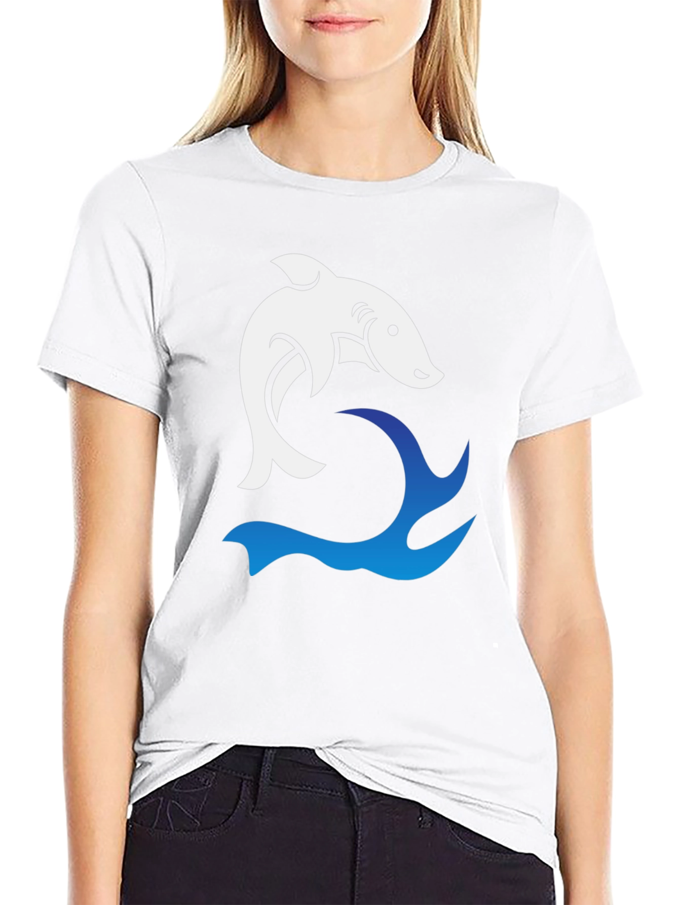 Shark Wave Graphic Tee - Cool Black T-Shirt
