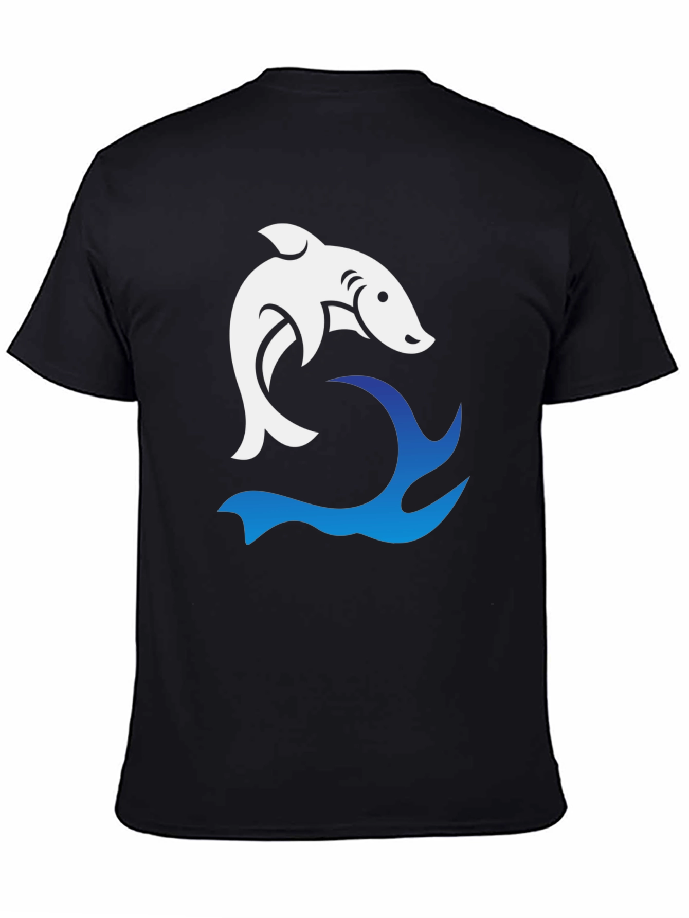 Shark Wave Graphic Tee - Cool Black T-Shirt