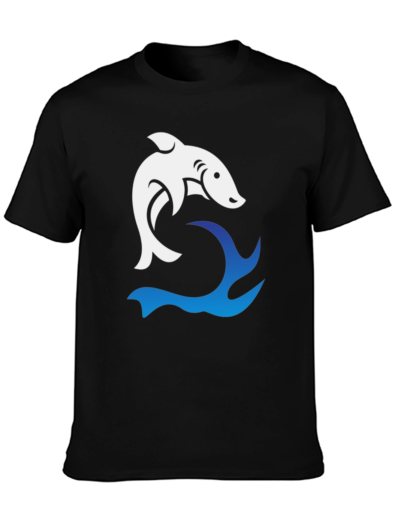Shark Wave Graphic Tee - Cool Black T-Shirt