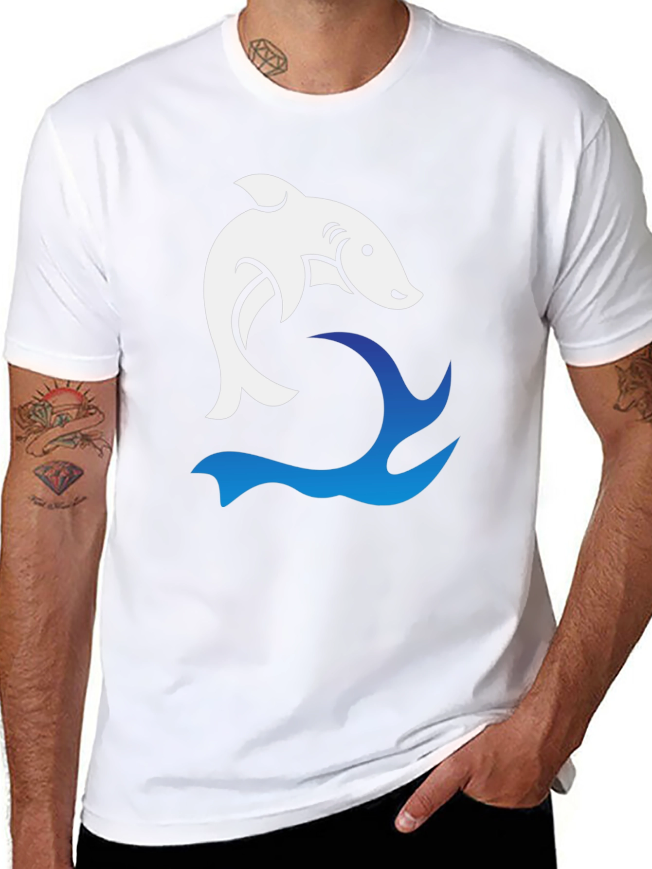 Shark Wave Graphic Tee - Cool Black T-Shirt