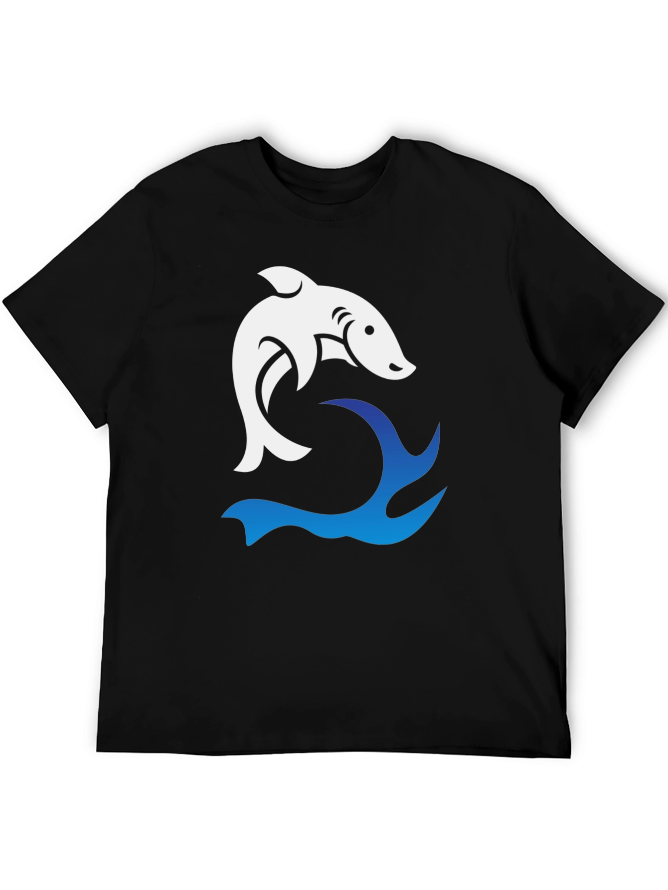 Shark Wave Graphic Tee - Cool Black T-Shirt