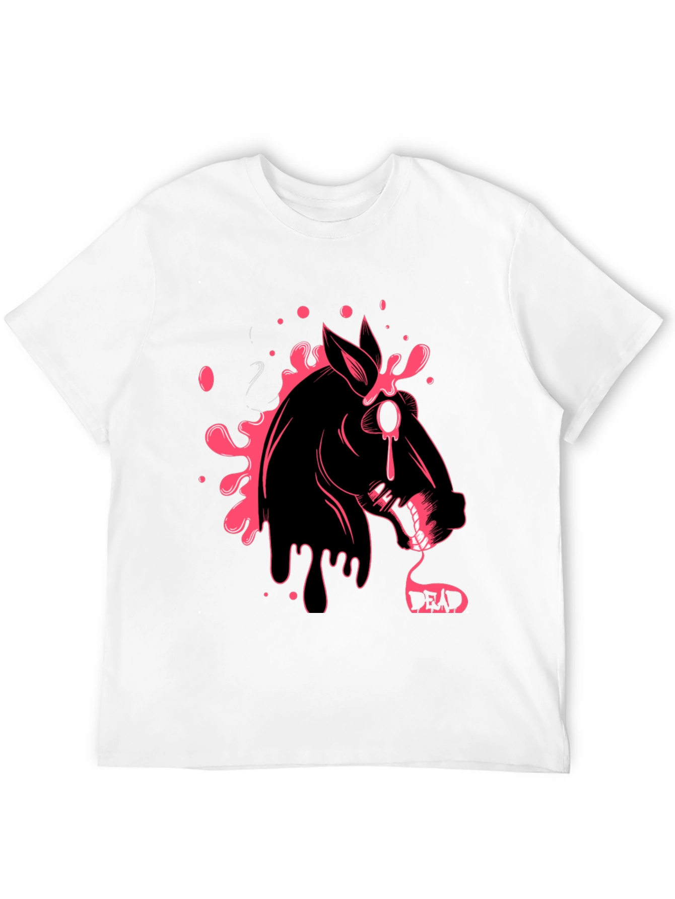 Graphic Print Tee - Horse with Dripping Design