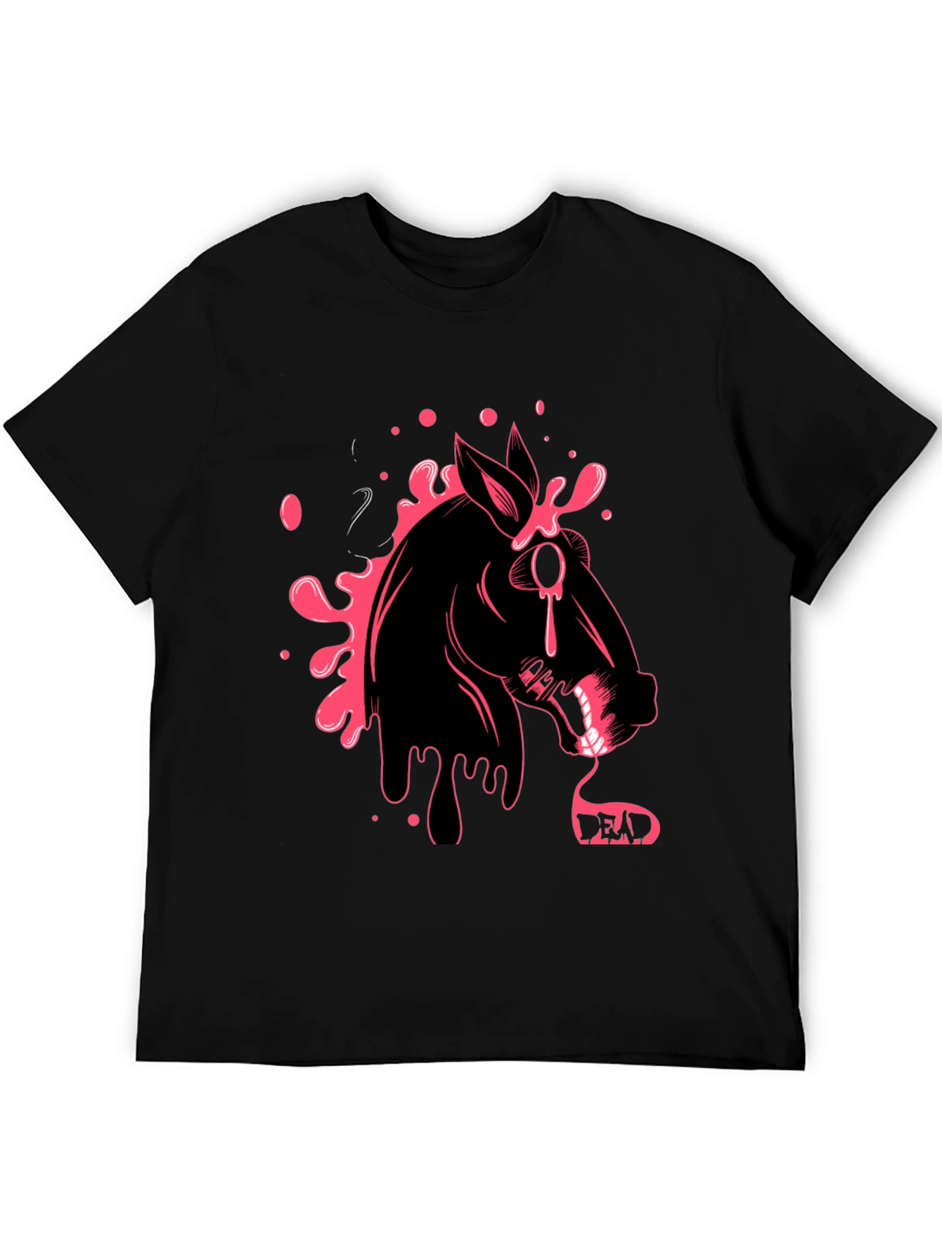 Graphic Print Tee - Horse with Dripping Design