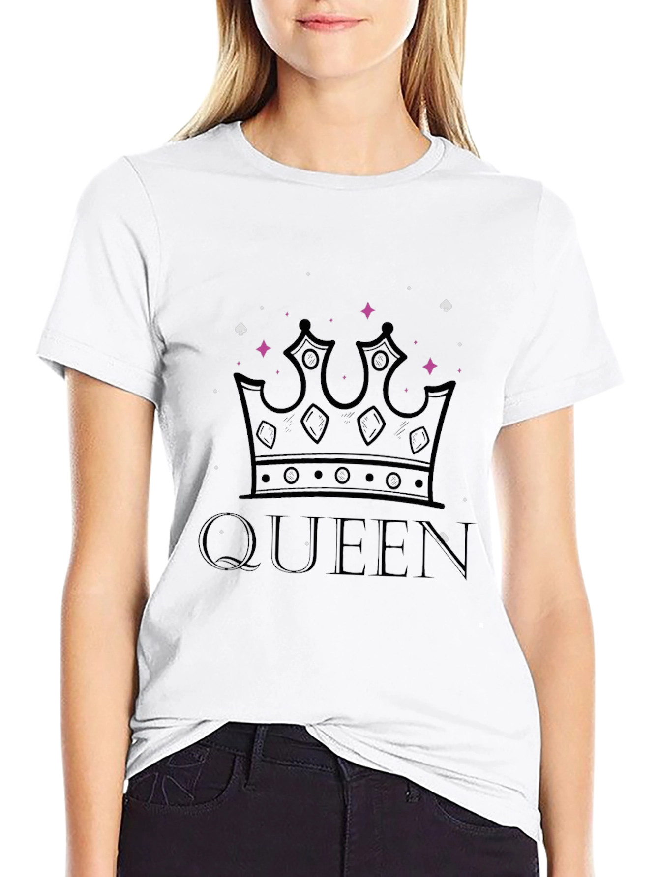 Queen Crown Graphic Black T-Shirt