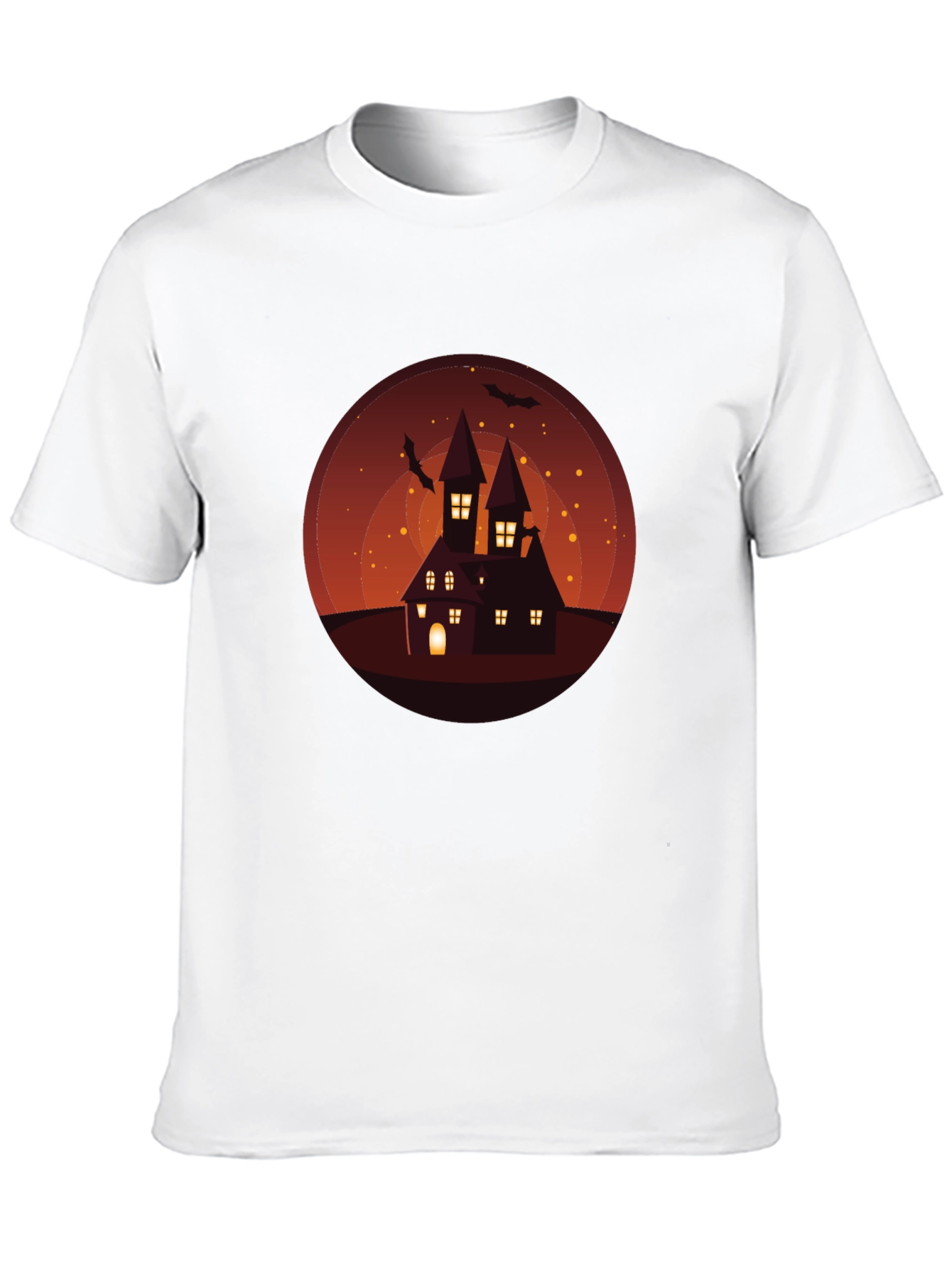 Spooky Halloween Haunted House Graphic Tee