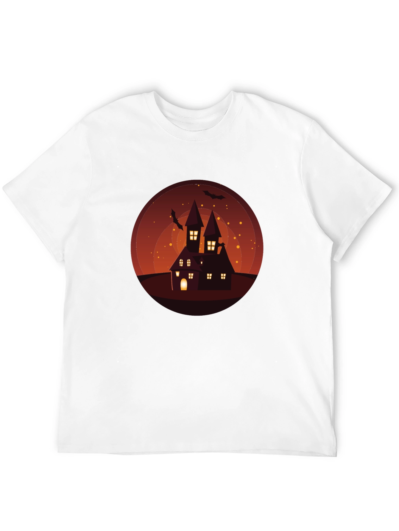 Spooky Halloween Haunted House Graphic Tee