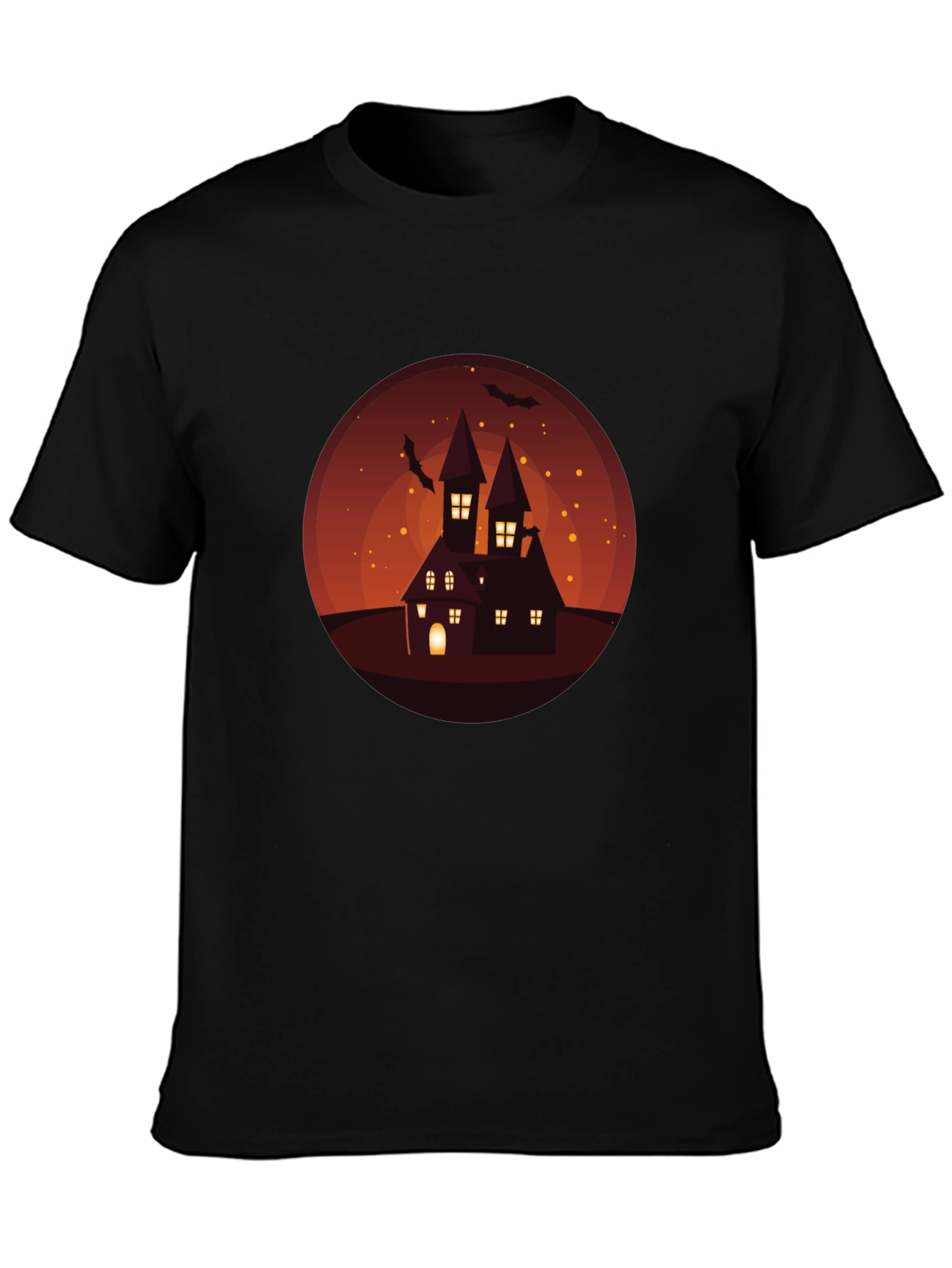 Spooky Halloween Haunted House Graphic Tee