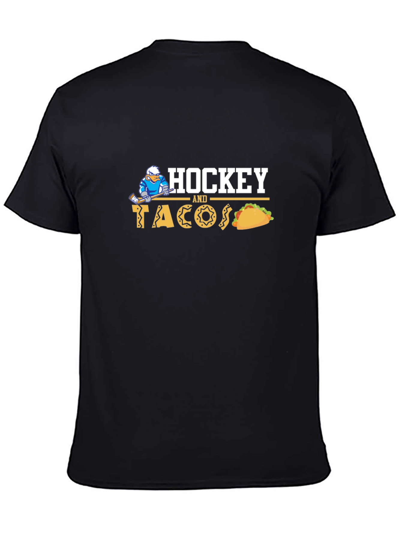Hockey and Tacos Black Graphic Tee
