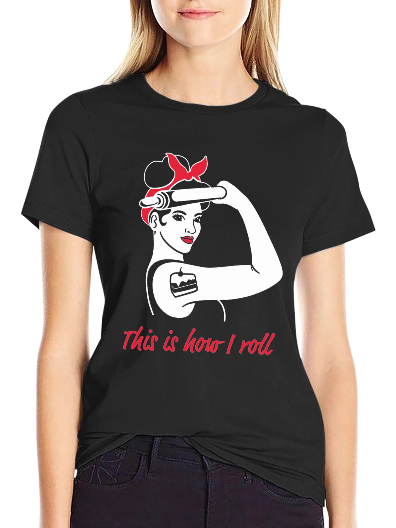 Baker Woman How I Roll Black T-Shirt