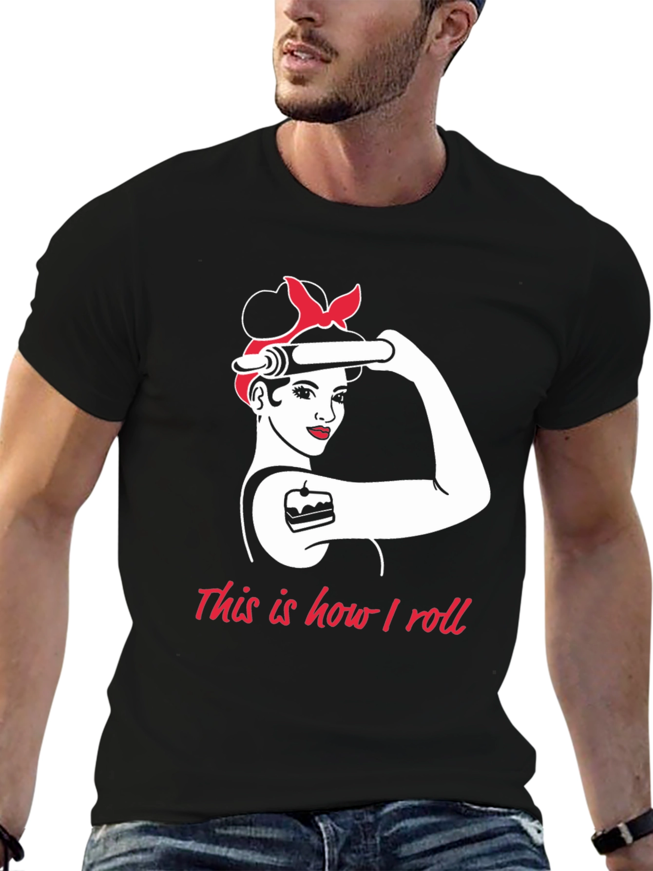 Baker Woman How I Roll Black T-Shirt