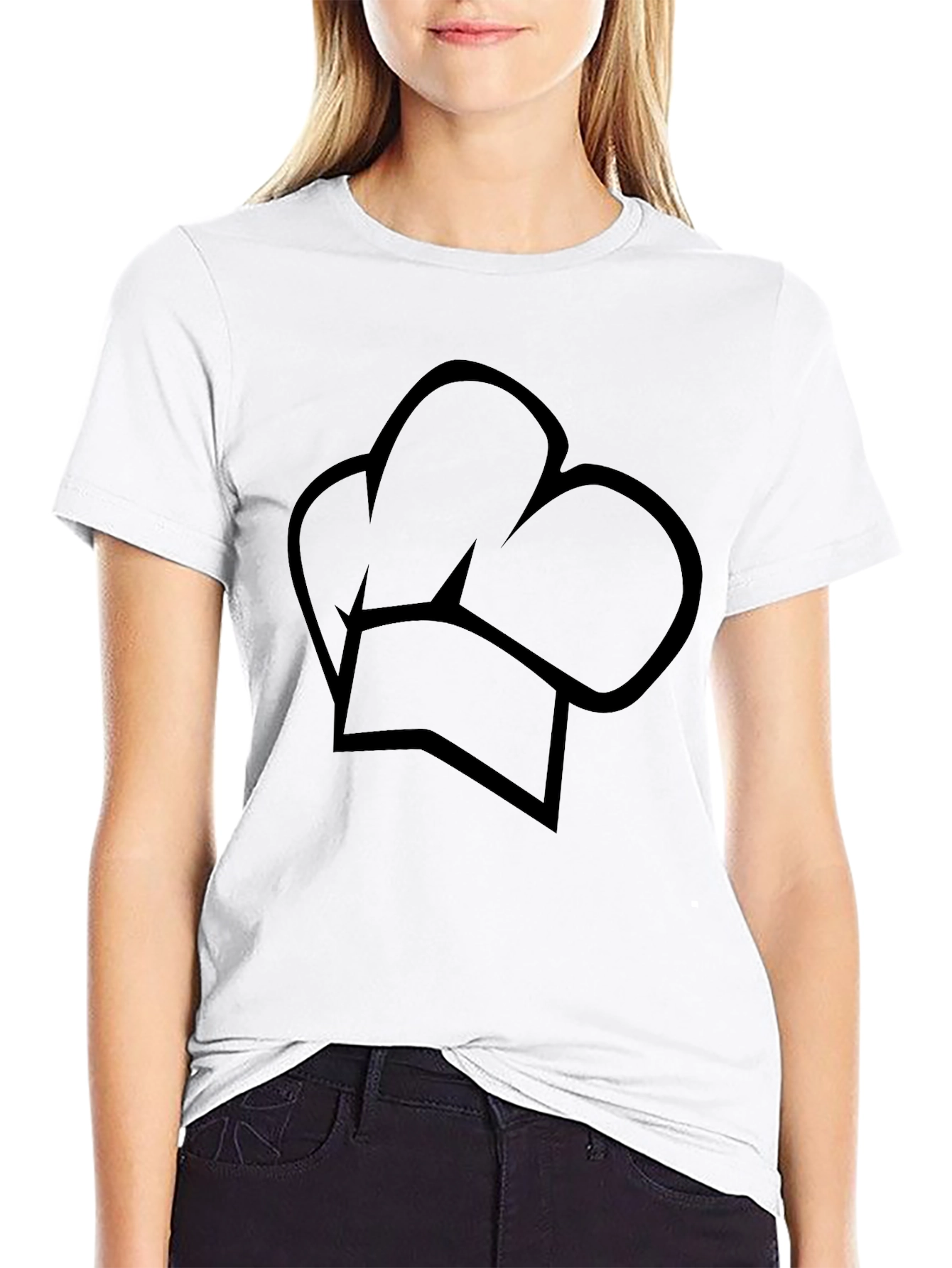Chef Hat Graphic T-Shirt - Stylish Black Tee
