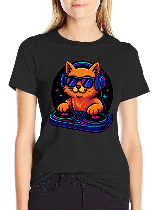 DJ Cat T-Shirt - Cool Cat with Headphones!