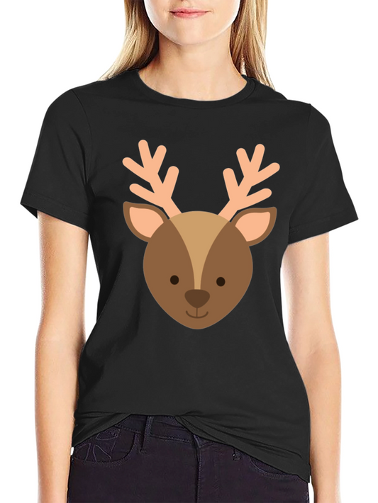 Cute Reindeer Graphic Tee - Holiday Apparel