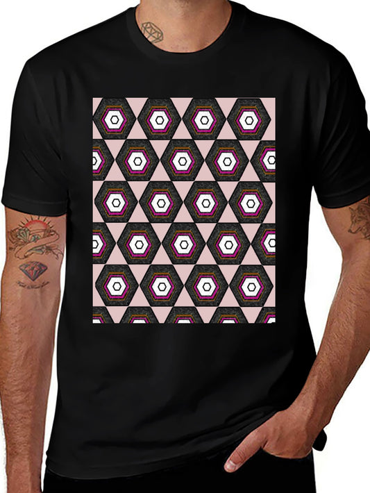 Geometric Hexagon Pattern T-Shirt