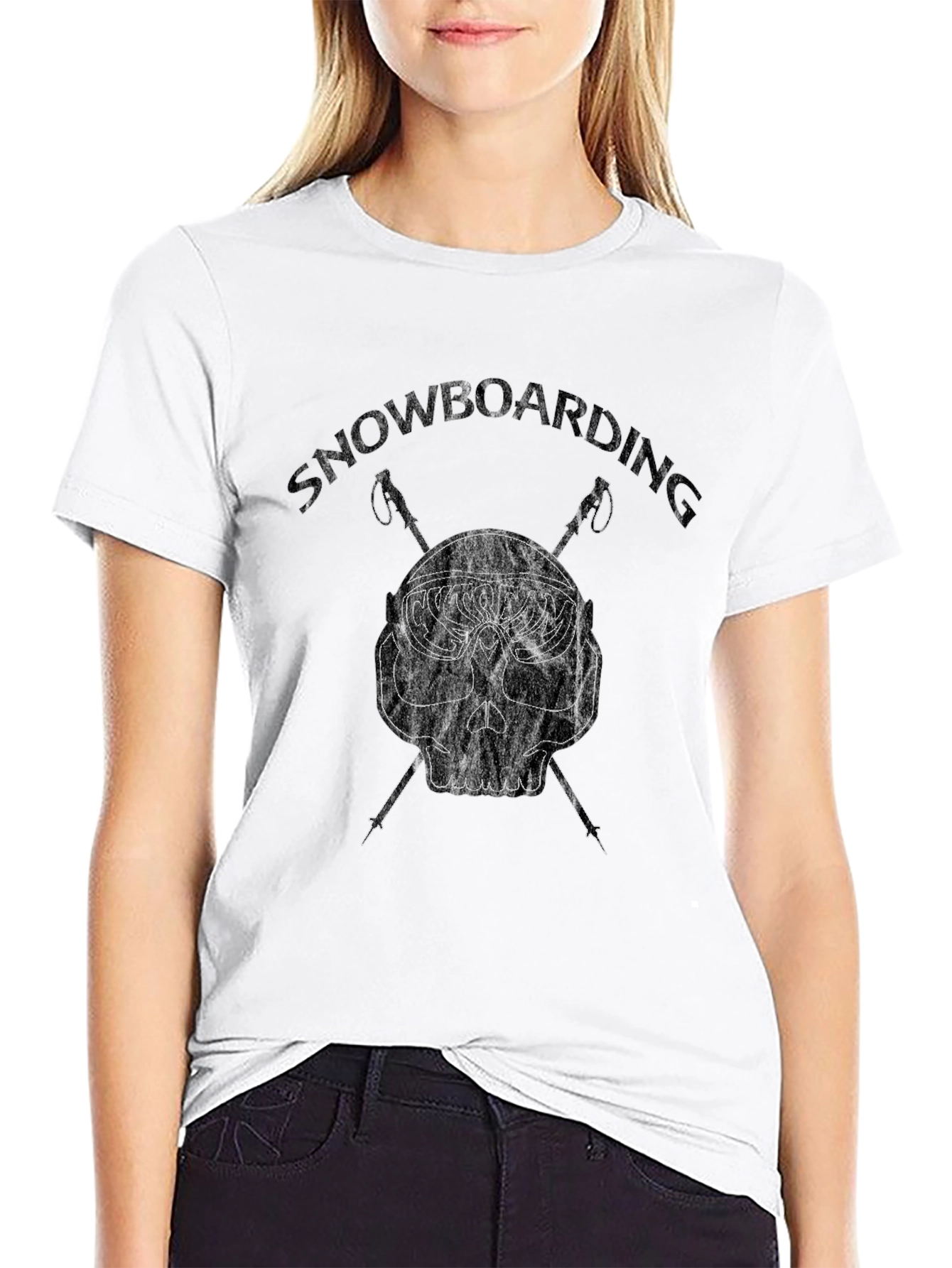 Snowboarding Skull Graphic Tee