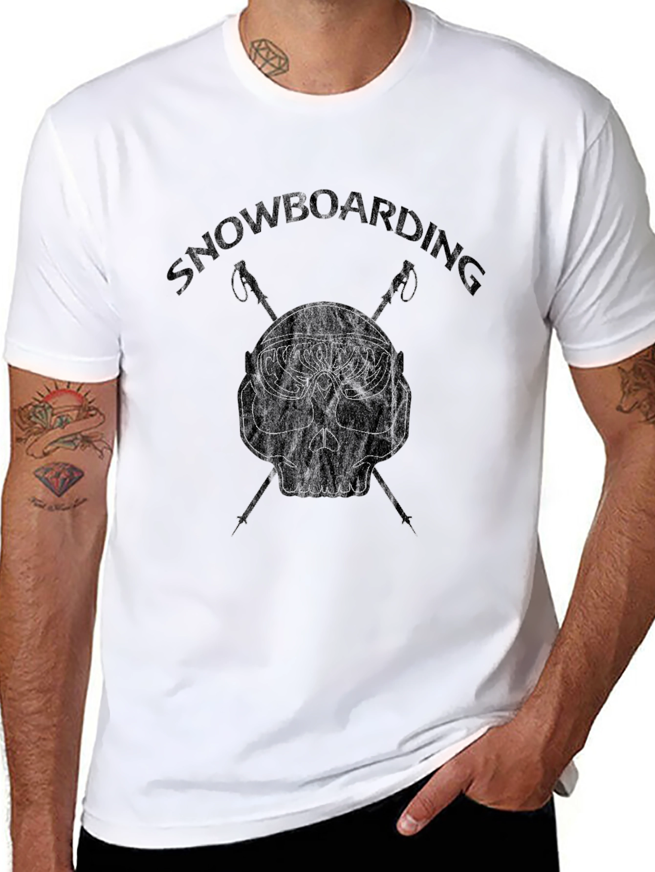 Snowboarding Skull Graphic Tee