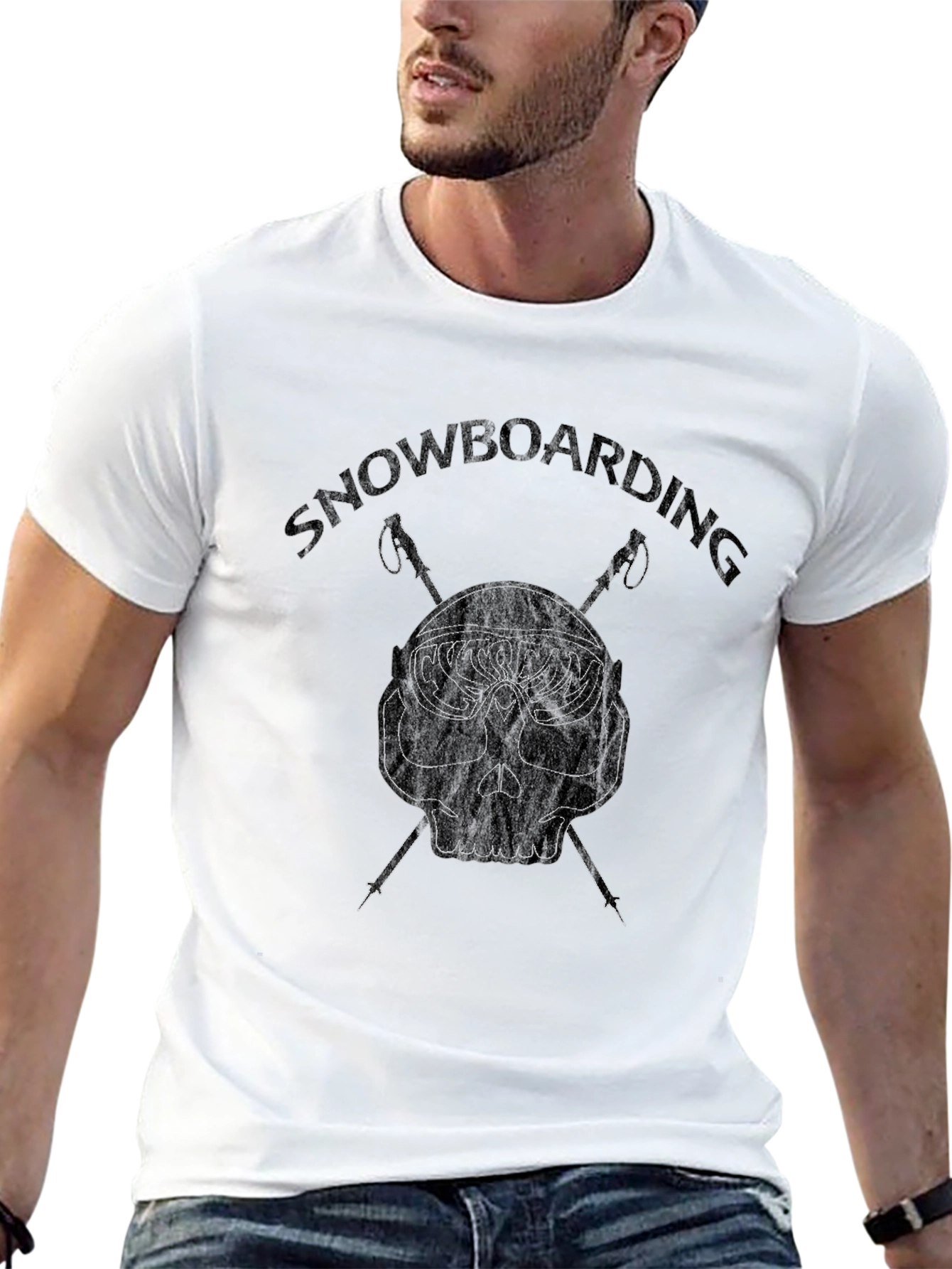 Snowboarding Skull Graphic Tee