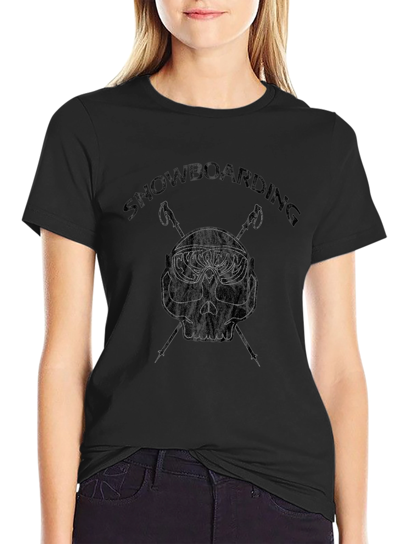 Snowboarding Skull Graphic Tee