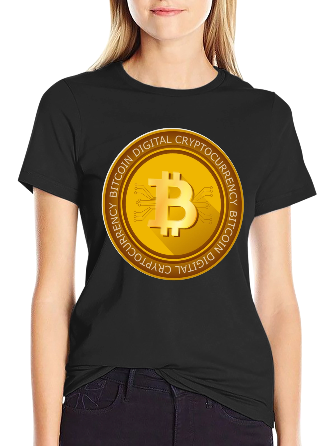 Bitcoin Cryptocurrency Graphic T-Shirt - Black