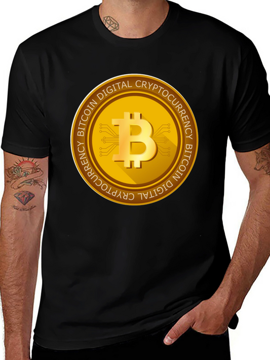 Bitcoin Cryptocurrency Graphic T-Shirt - Black