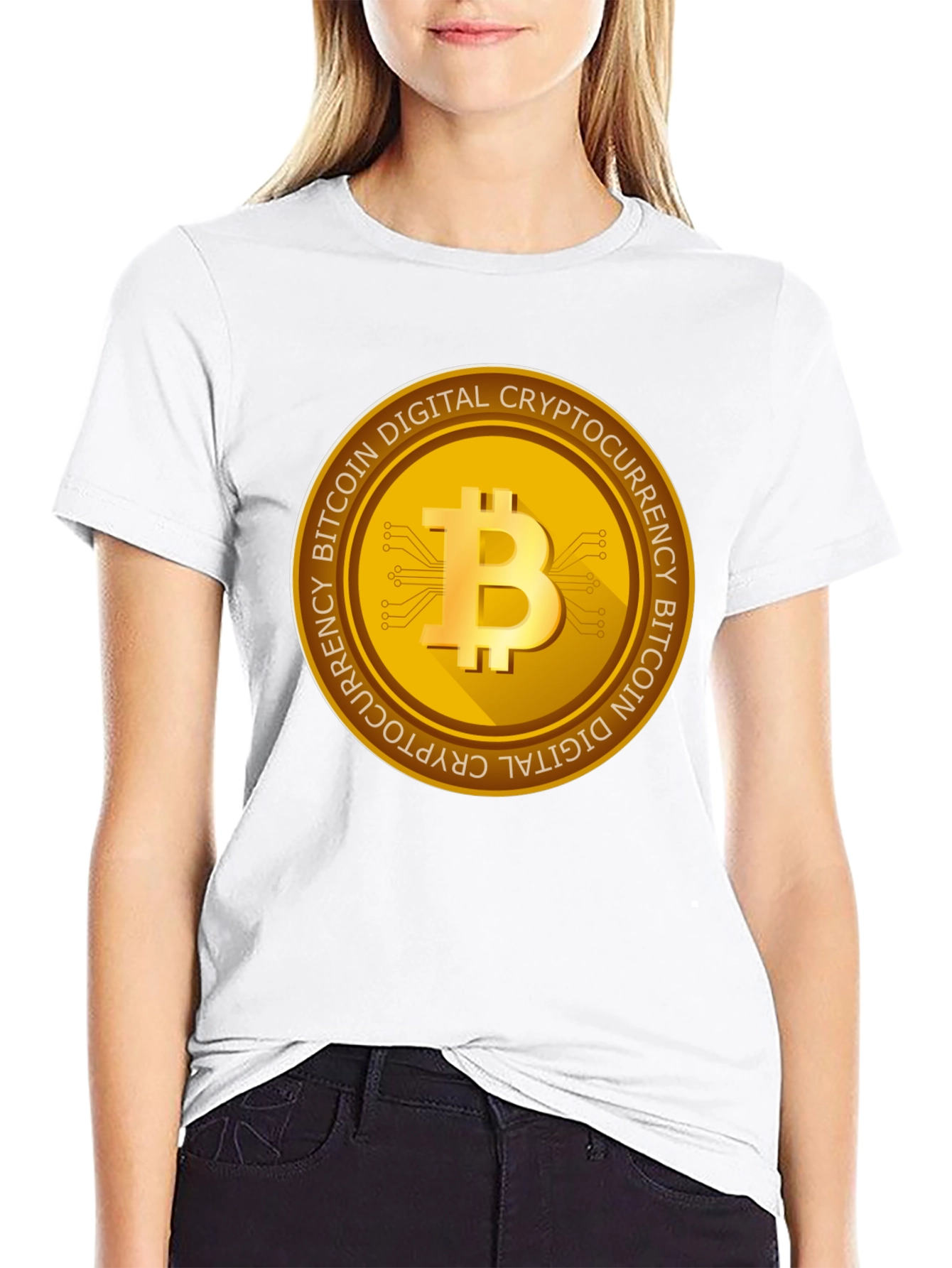 Bitcoin Cryptocurrency Graphic T-Shirt - Black