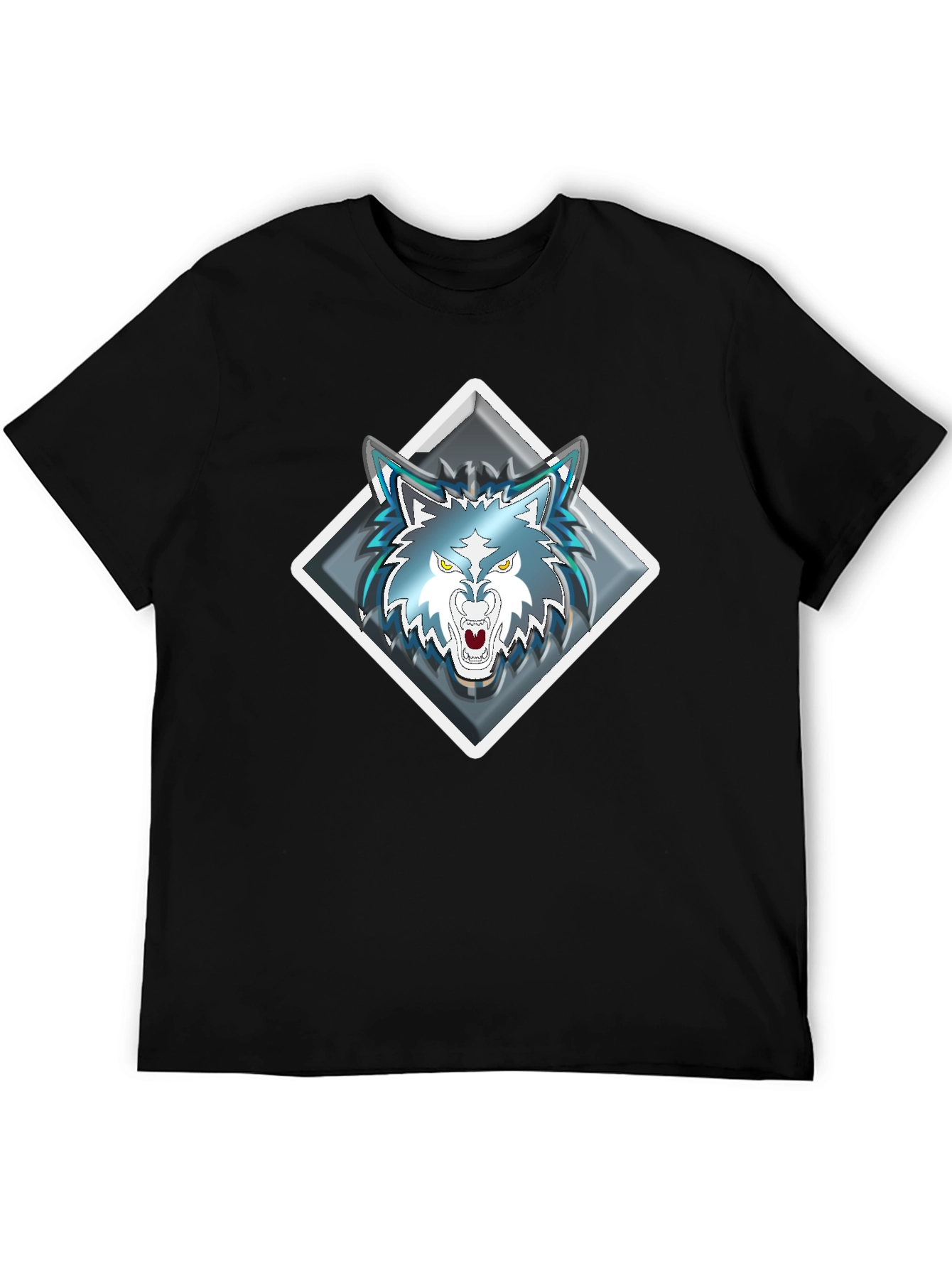 Wolf Graphic Tee - Diamond Emblem - Black T-Shirt