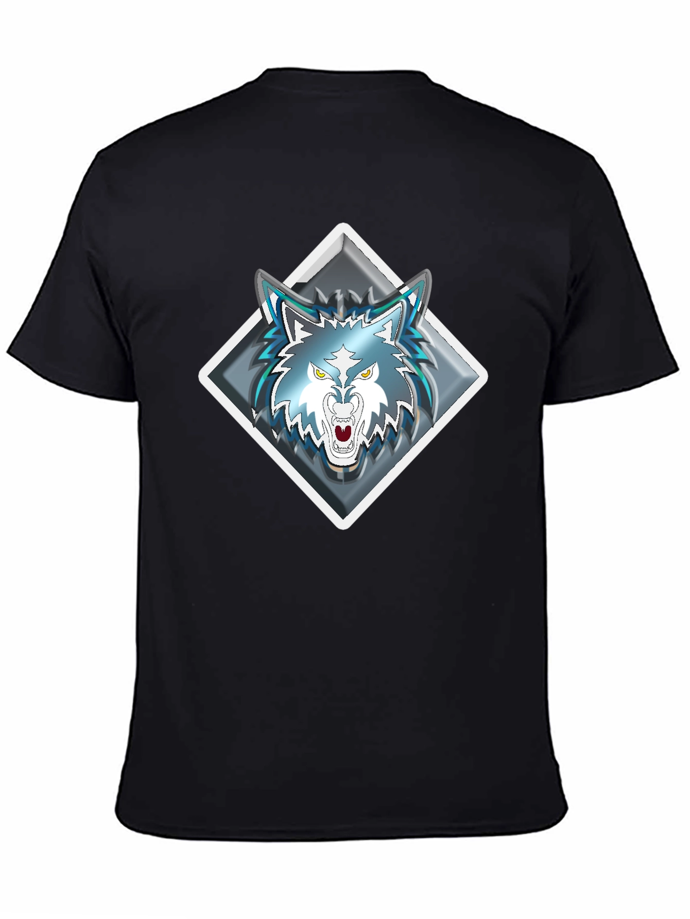 Wolf Graphic Tee - Diamond Emblem - Black T-Shirt