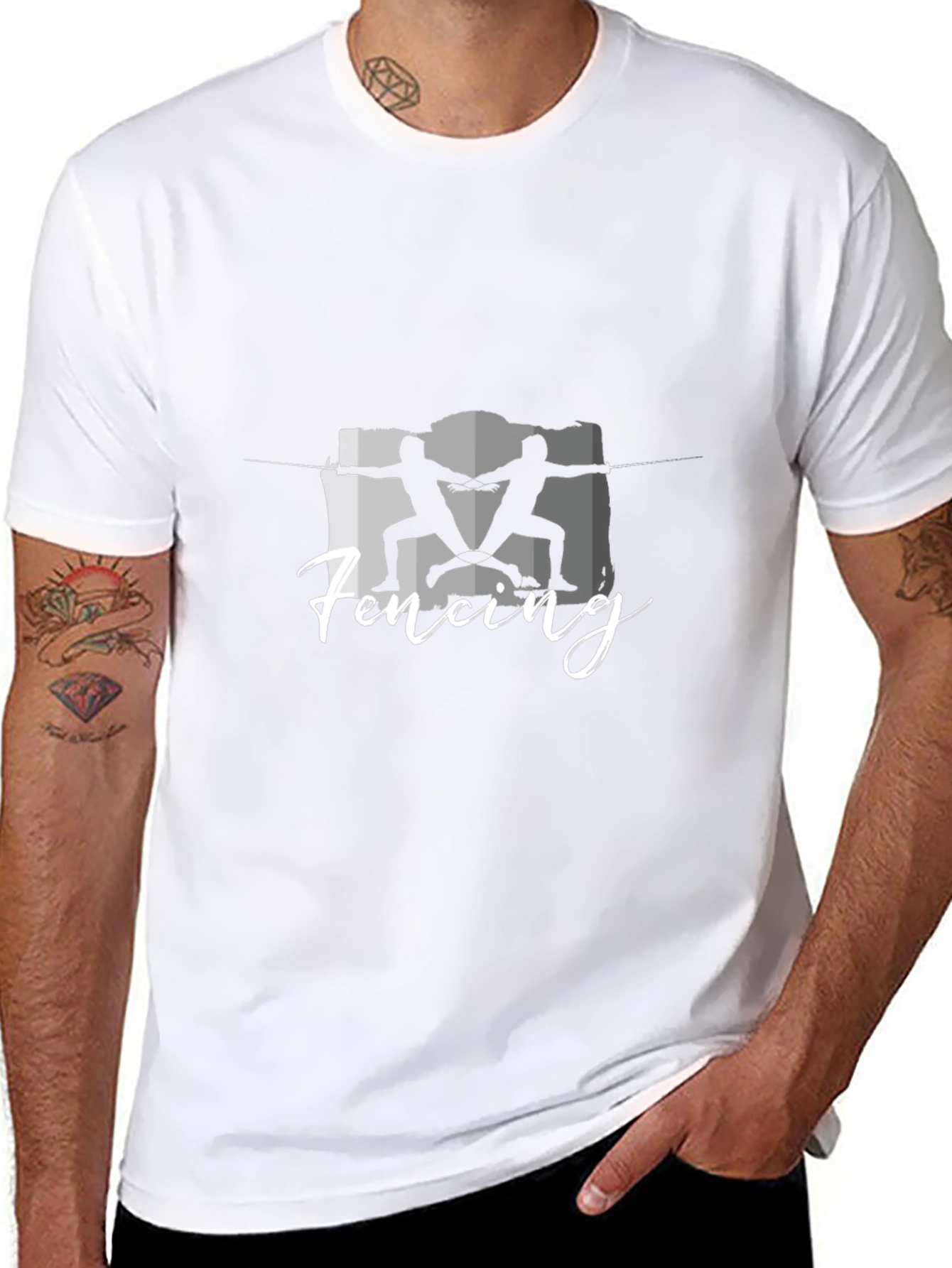 Fencing Graphic Tee - Black Short Sleeve Shirt